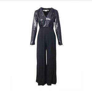 Stella McCartney Black Silk Sequin Jumpsuit